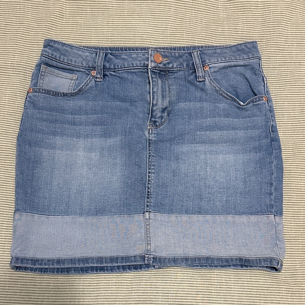 New York & Company Blue Denim Mini Skirt